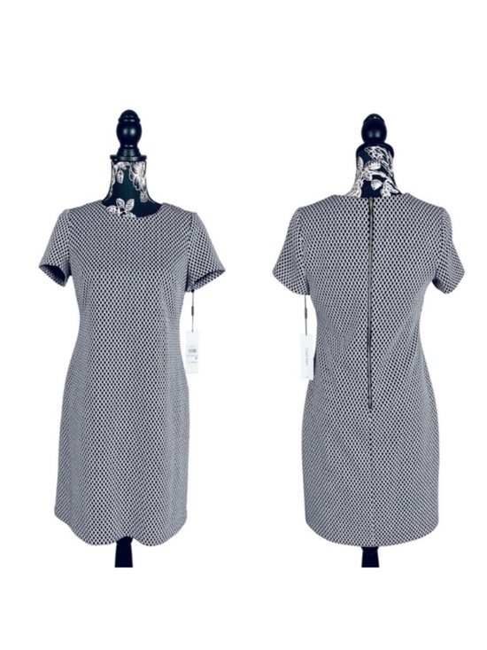 Calvin Klein Dresses & Skirts - NWT Calvin Klein black/white honeycomb pattern stretch sheath dress size 6